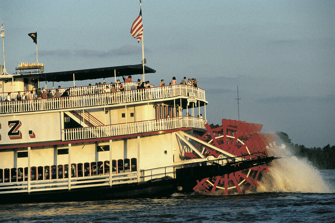 Historical steamboat on Mississippi river. New Orleans. Louisiana. USA