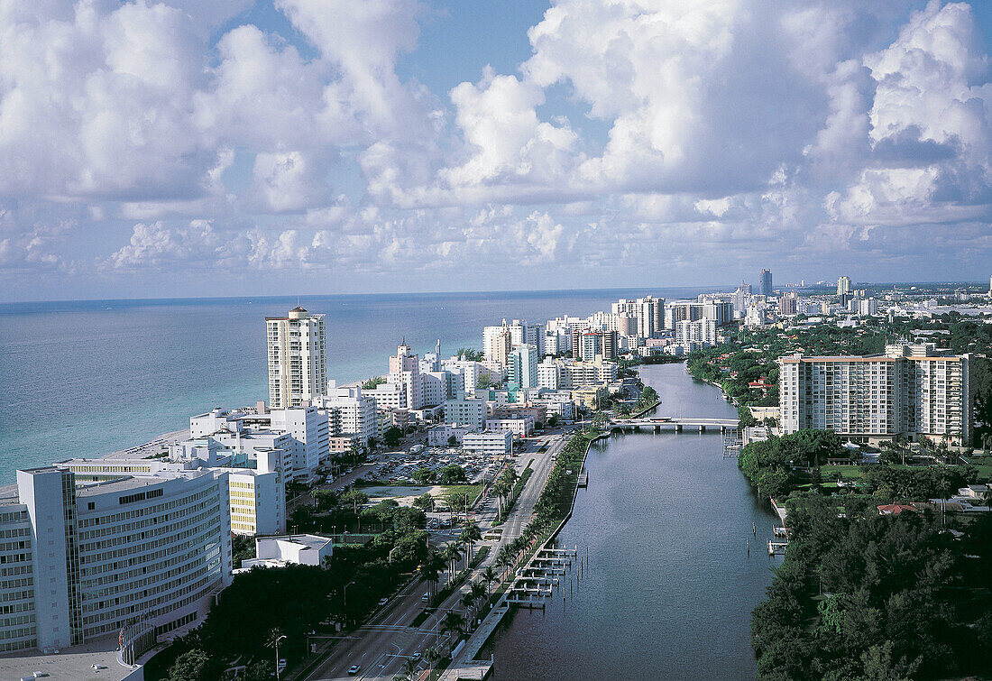 Aerial of Miami beach, Fl, USA