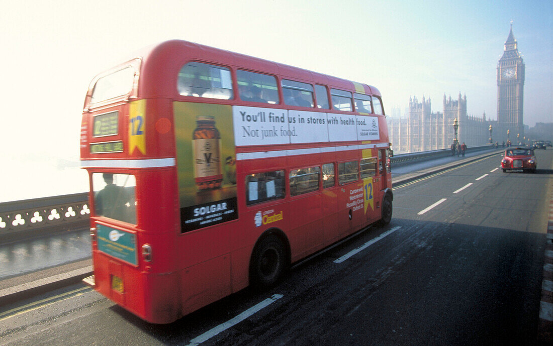 Double decker bus. Westminster Bridge. London. England