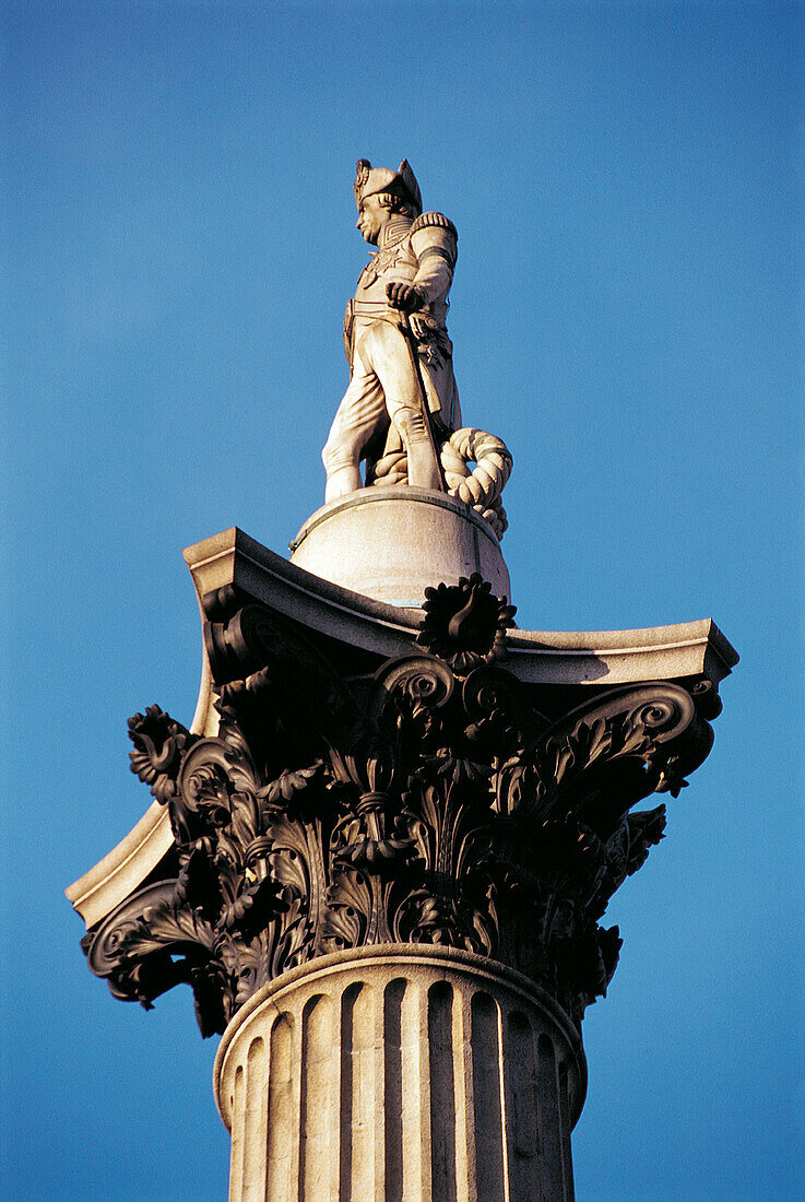 Nelson Statue. Trafalgar Square. London. England