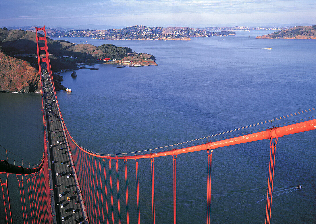 San Francisco Bay and Golden Gate Bridge. California. USA
