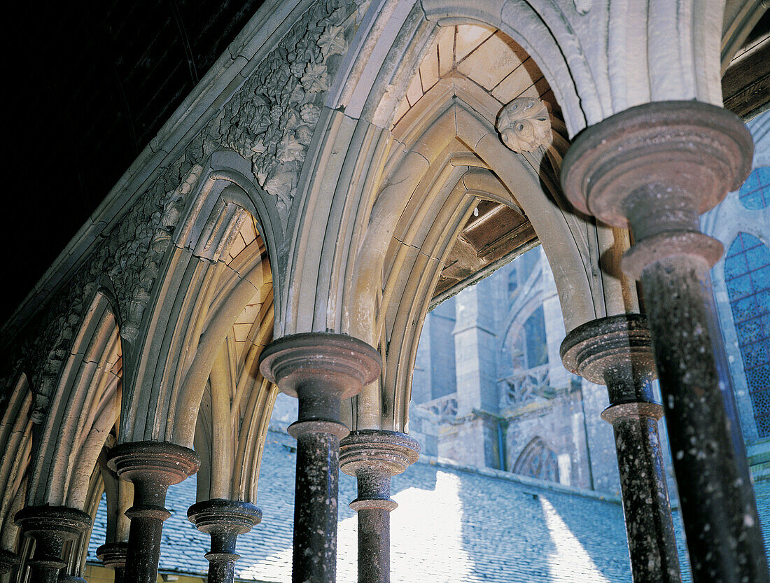 Cloister. Mont St. Michel. Normandy. France