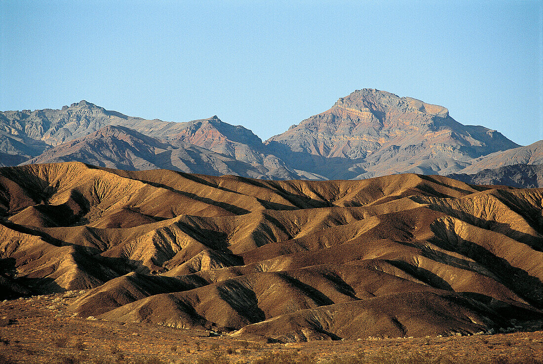 Death Valley, view from Zabriskie Point at dusk. California. USA