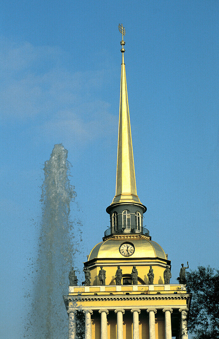 Detail of belfry of the Admiralty. St. Petersburg. Russia