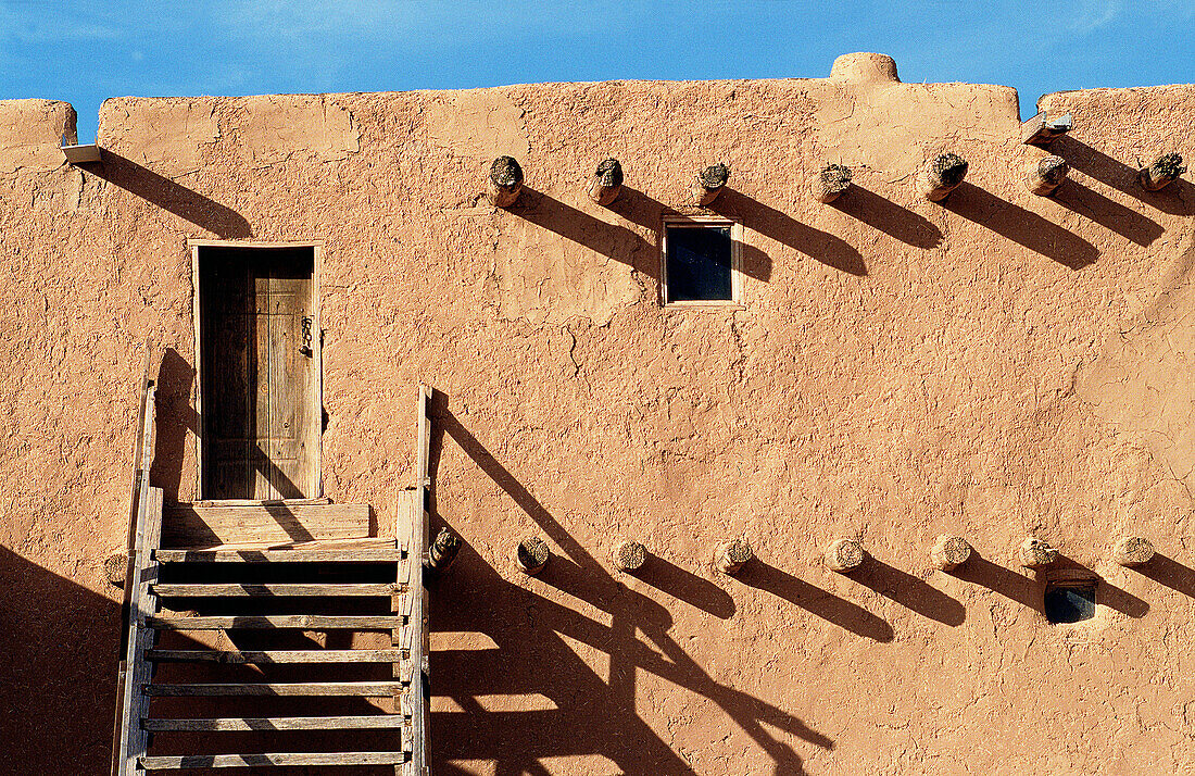 Adobe house. Santa Clara pueblo. New Mexico. USA