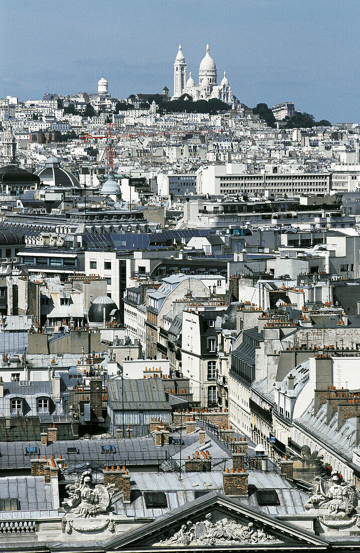 Overview on the city and Montmartre. Paris. France