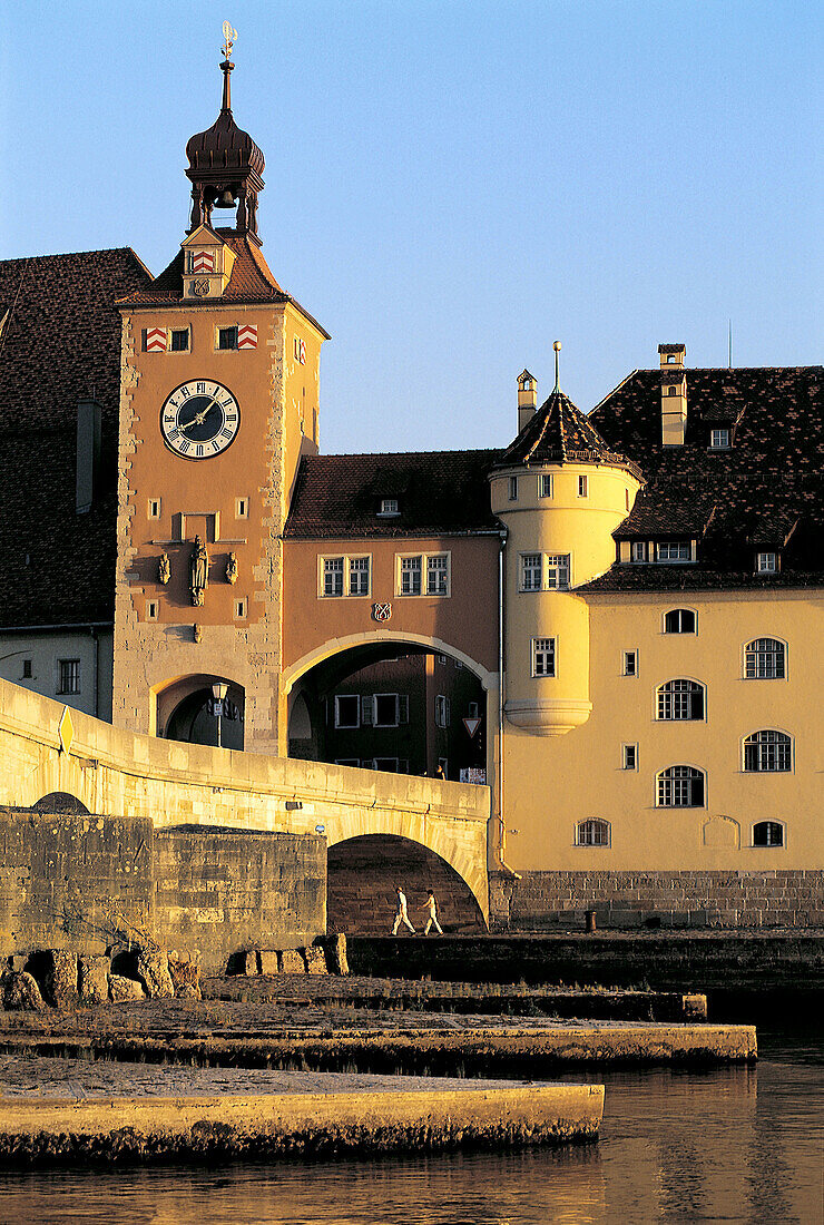 The old stone bridge. Regensburg. Bavaria. Germany
