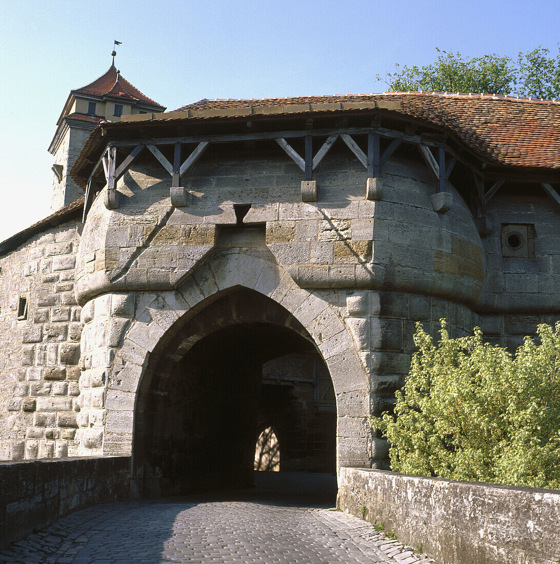 Kobolzeller Tor at Rothenburg ob der Tauber. Bavaria. Germany