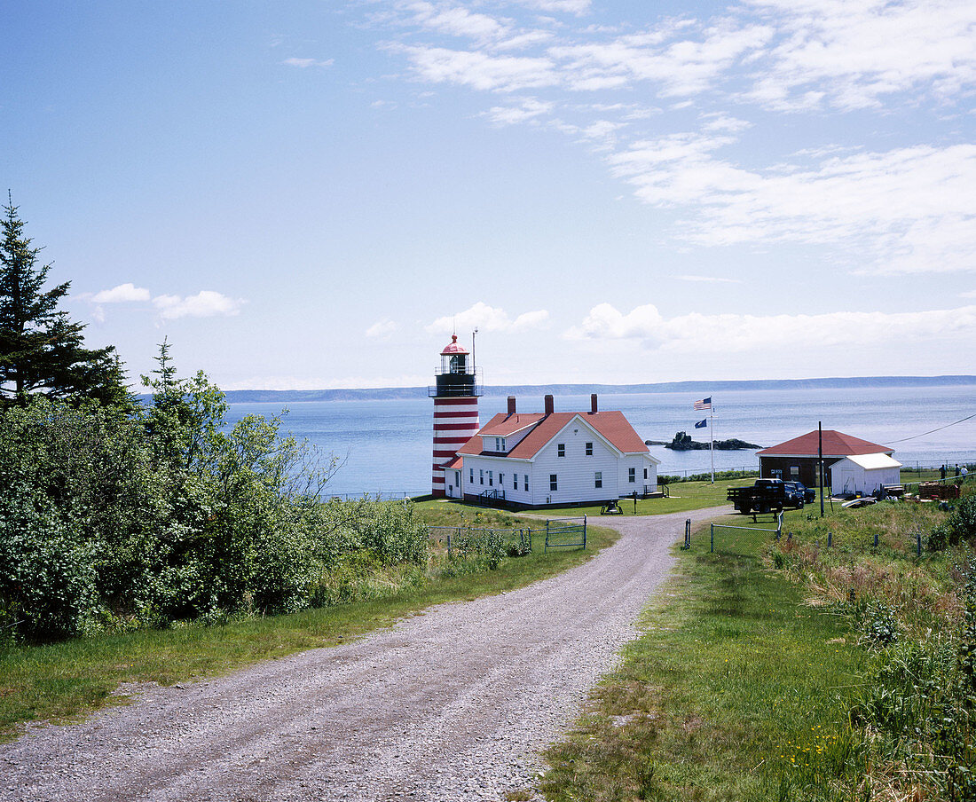 Quoddy Head lighthouse. Maine. USA.