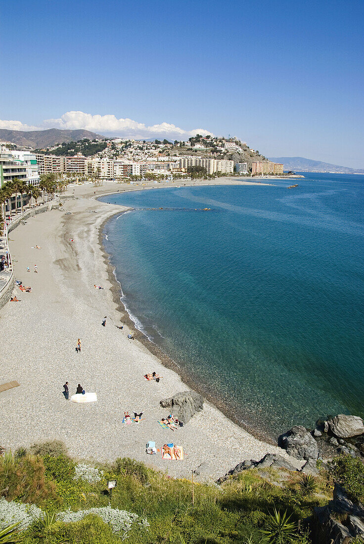 Europe, Spain, Andalusia, Almunecar beach scene