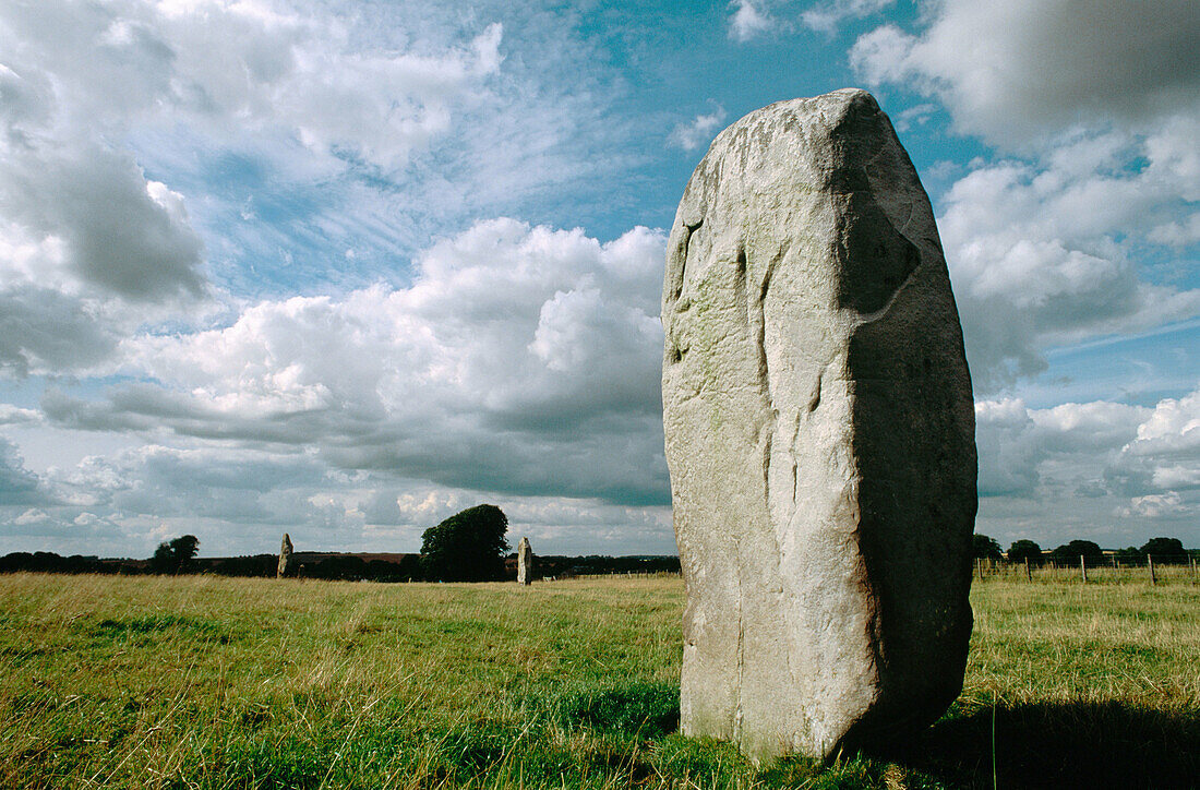 Avebury giant neolithic stone (part of a huge stone circle). Avebury. Wiltshire. UK