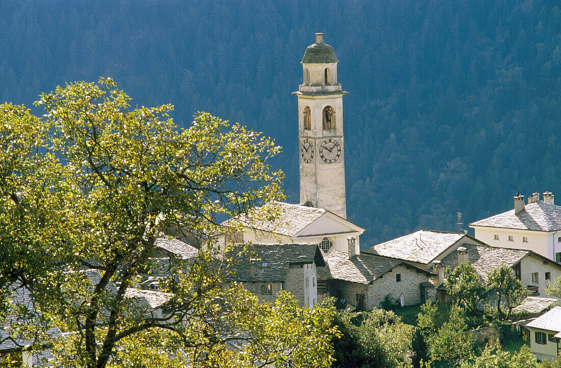 Village of Soglio in Graubünden. Switzerland