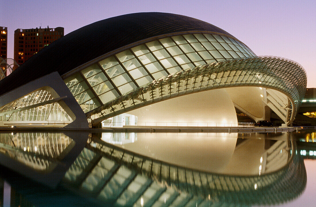 Hemisferic (planetarium and cinema). City of Arts and Sciences, by S. Calatrava. Valencia. Spain