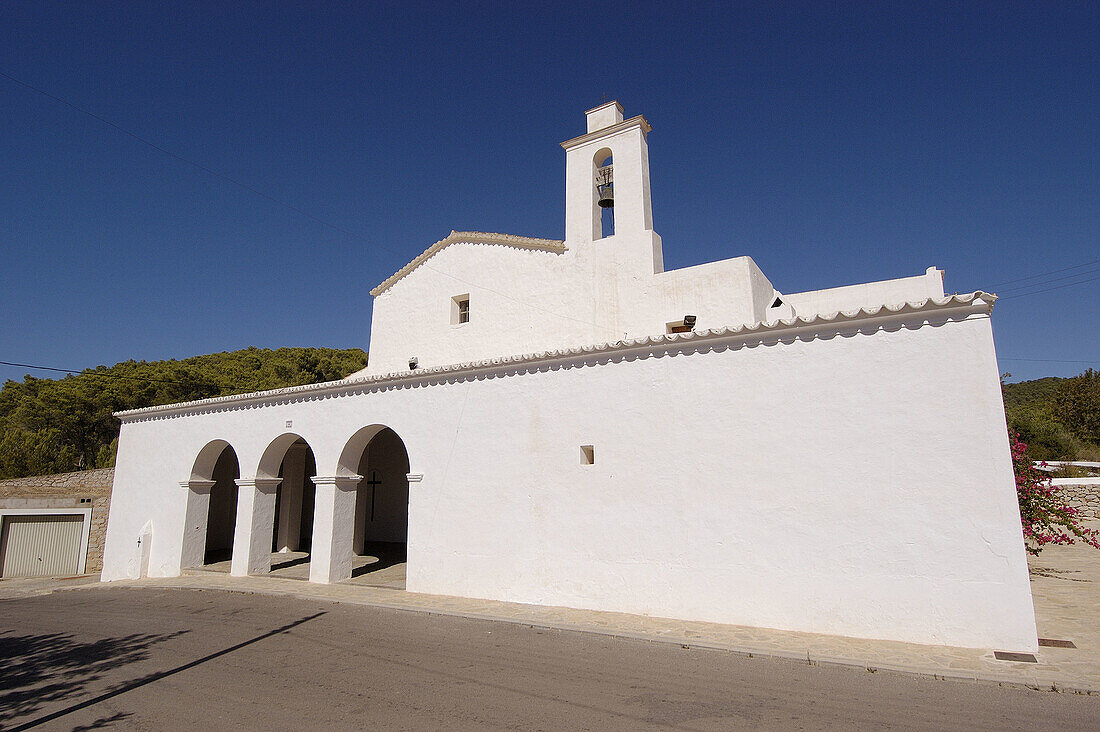Church, Sant Mateu d Albarca. Ibiza, Balearic Islands. Spain