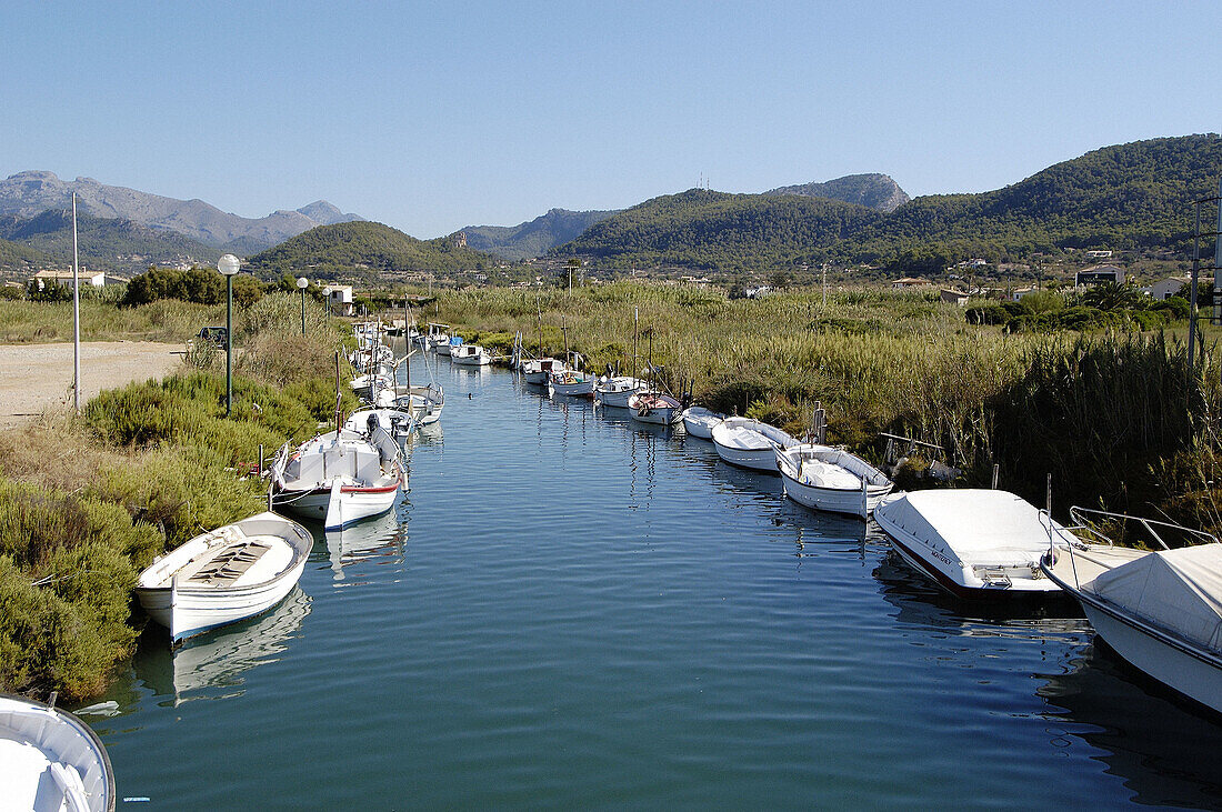 Port of Andratx, mouth of Torrent des Sulvet. Majorca, Balearic Islands. Spain