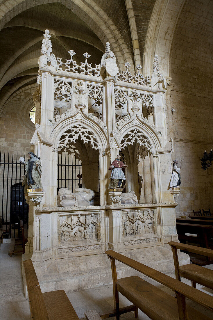 Cenotaph of San Juan de Ortega in monastery, Villafranca-Montes de Oca. Camino de Santiago, Burgos province, Castilla-León, Spain
