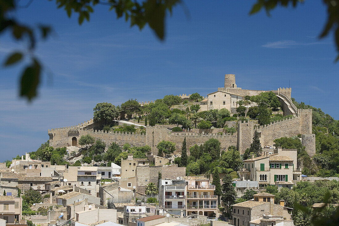 General view of Capdepera, with the Castle at the back. Majorca. Balearic Islands. Spain