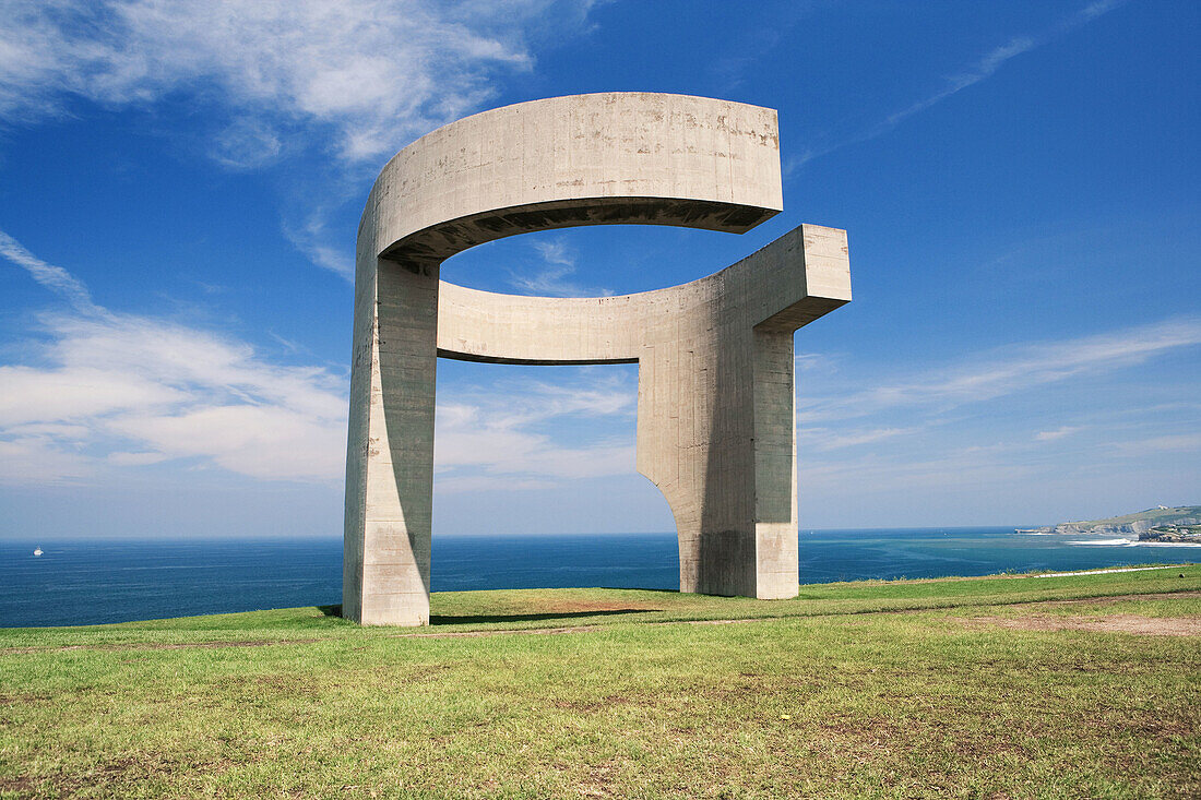 Elogio del Horizonte , scuplture by Eduardo Chillida. Cerro de Santa Catalina, Gijón, Spain.