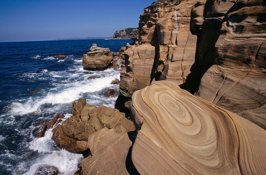 Coastal sandstone, Maitland Bay, Bouddi National Park, Central Coast, New South Wales, Australia