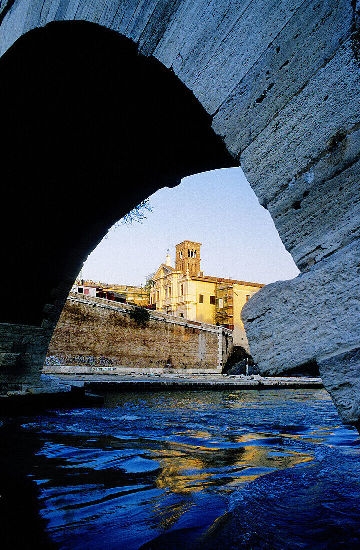 The Sisto Bridge on the Tevere River. City of Rome. Lazio. Italy