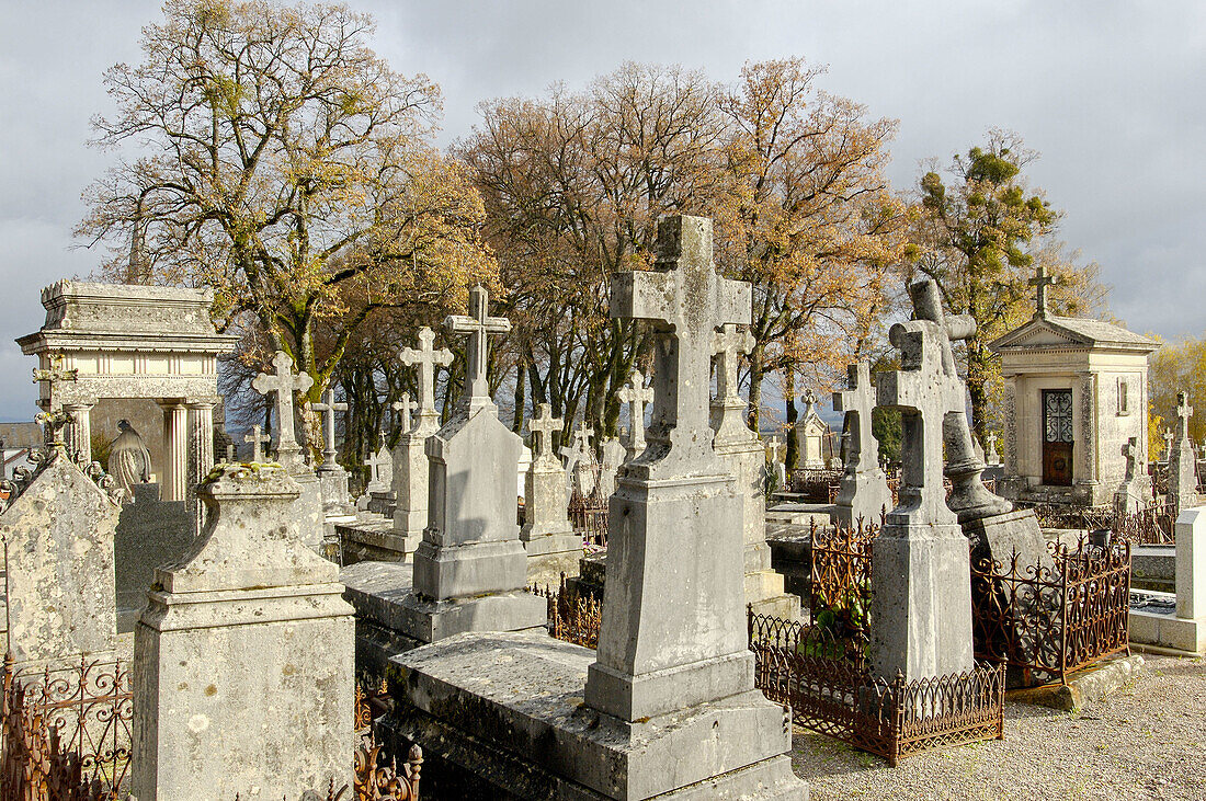 Cemetery in fall, Saulieu. Burgundy, France