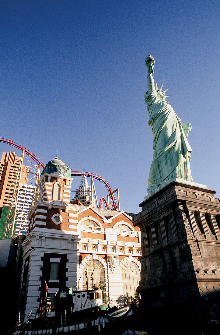 Statue of Liberty replica at the New York Hotel and Casino, Las Vegas. Nevada, USA