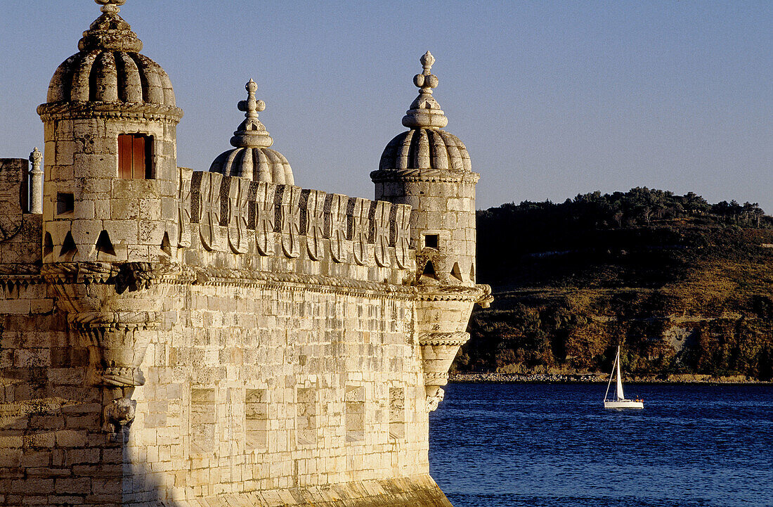 The Tower of Belem built from 1515 to 1525 on the river Tagus. Lisbon. Portugal