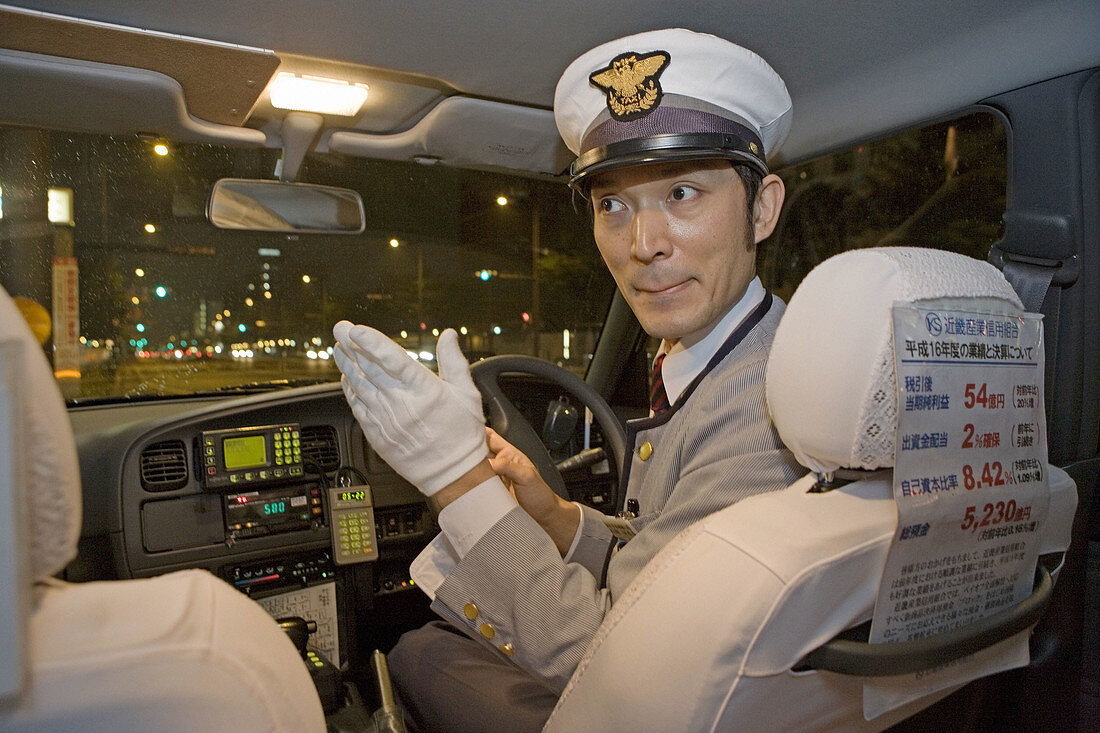 Taxi driver, Kyoto. Kansai, Japan