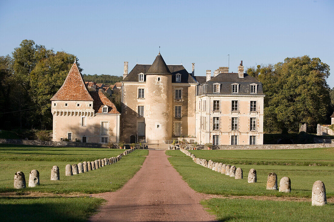 Village of Boussay and castle. Indre-et-Loire (37). Touraine. France