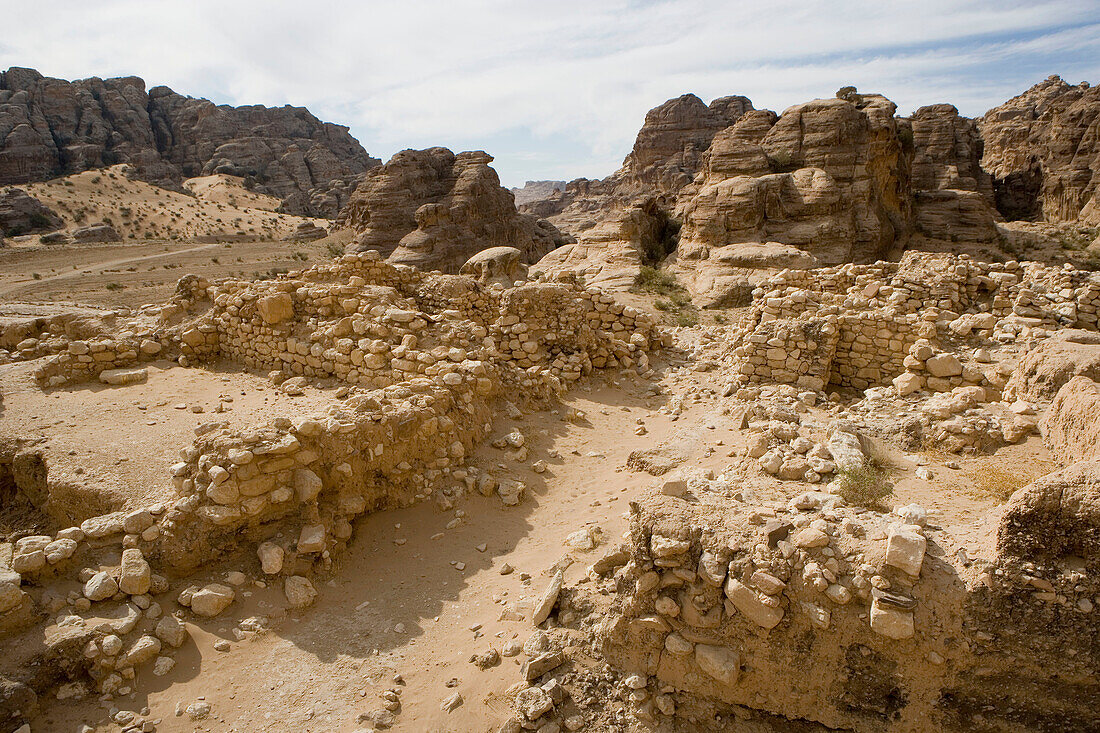 Excavation of an ancient neolithic village (10000 years). Beidha, also called Small Petra . Petra. Kingdom of Jordan