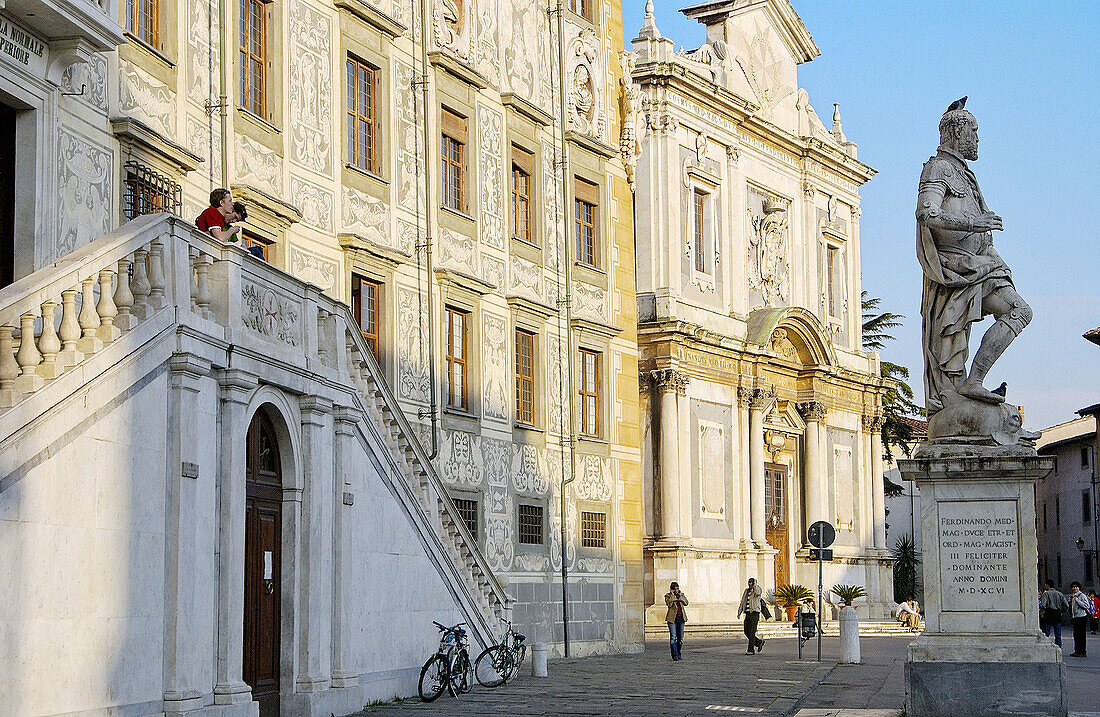 Palazzo della Carovana dei Cavalieri and church of Santo Stefano at Piazza dei Cavalieri by Giorgio Vasari. Pisa. Italy