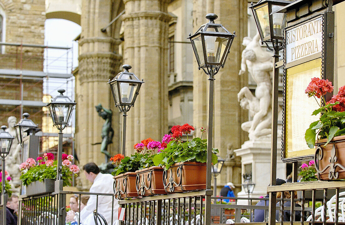 Restaurant at Piazza della Signoria. Florence. Tuscany, Italy