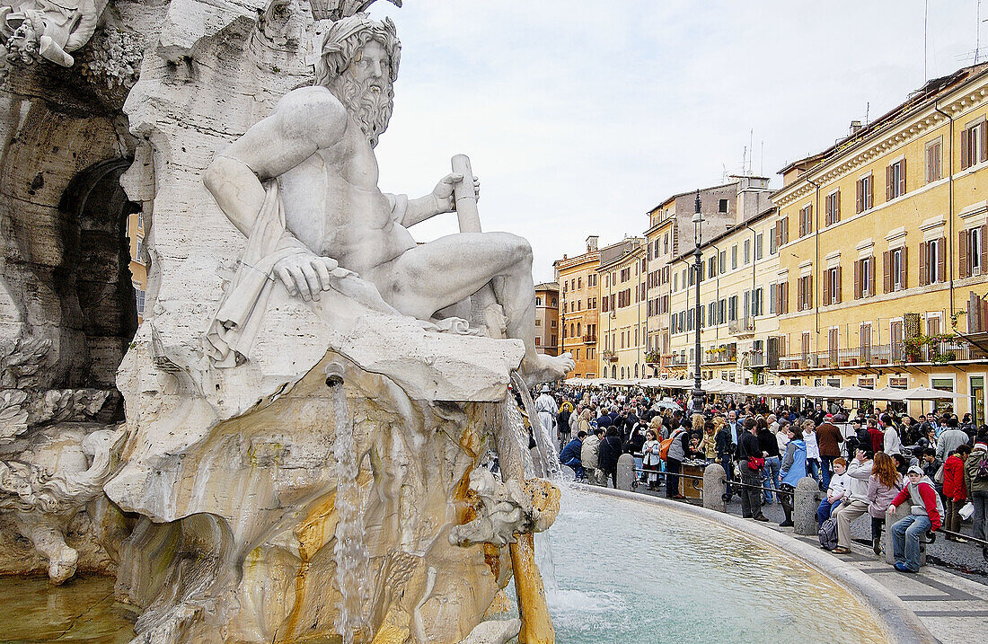 Brunnen der Flüsse auf der Piazza Navona. Rom. Italien