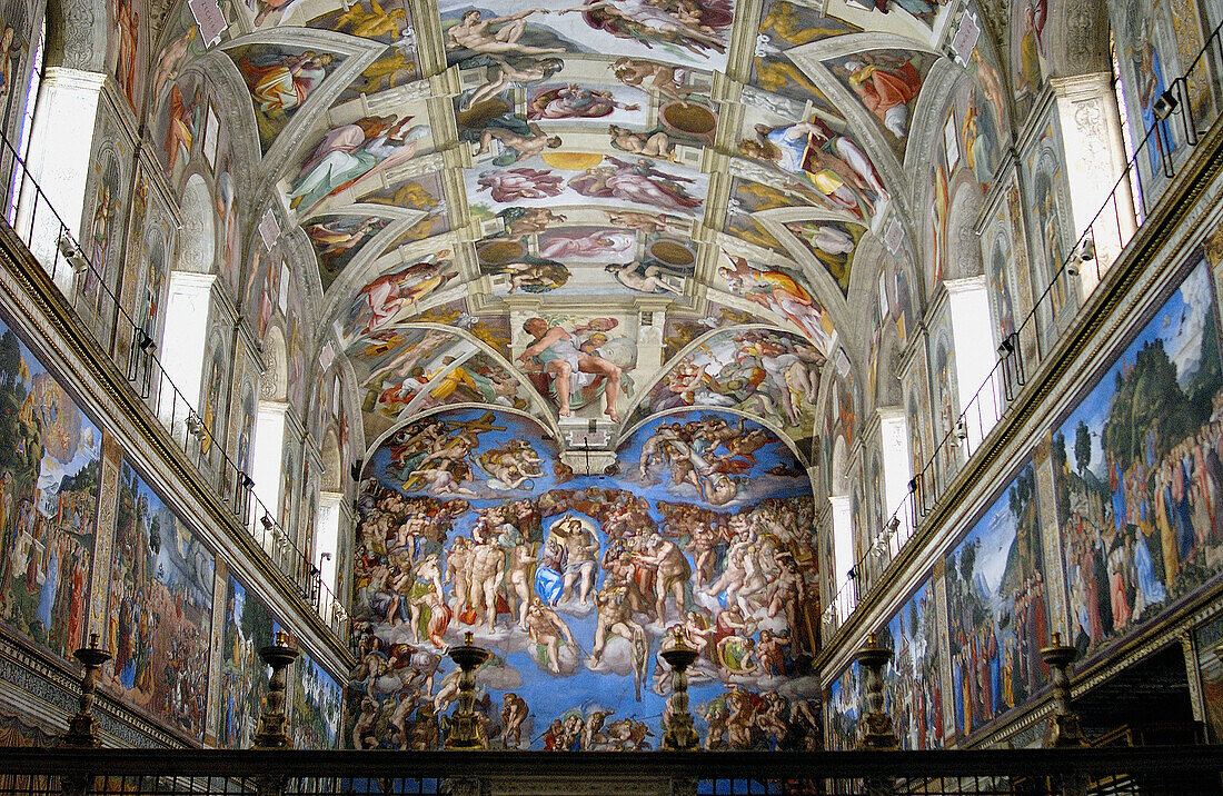 Renaissance-Fresken von Michelangelo in der Sixtinischen Kapelle, Vatikanische Palastmuseen. Vatikanstadt, Rom. Italien