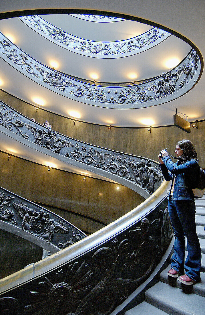 Spiral stairs by Donato Bramante at Vatican Museums. Vatican City, Rome. Italy