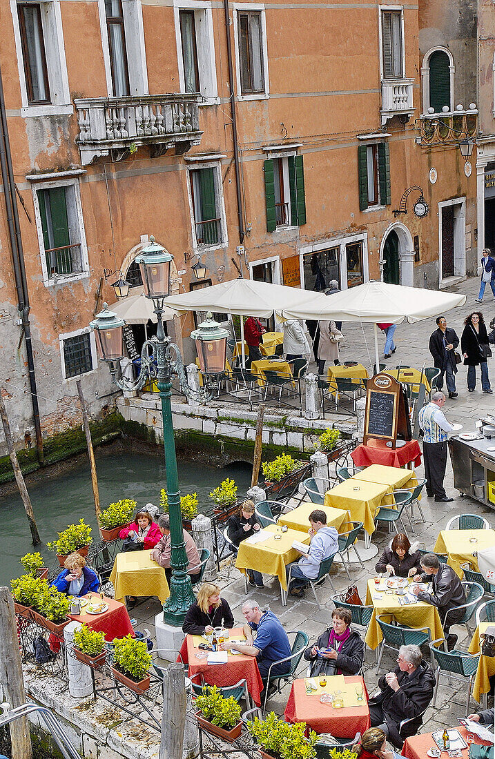 Restaurant near ponte dell Accademia . Venice. Italy
