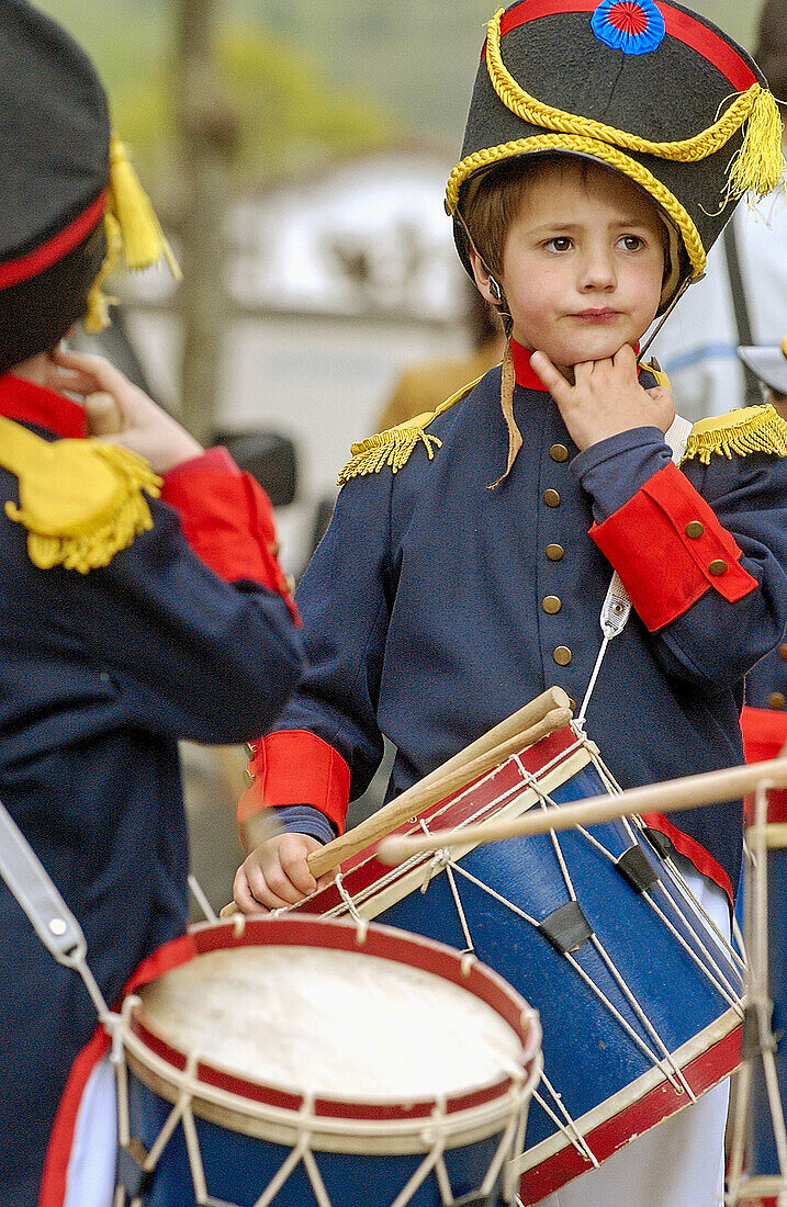 Tamborrada. Baskische Folklore. Fiestas de la Cruz. Legazpi. Gipuzcoa. Baskenland. Spanien