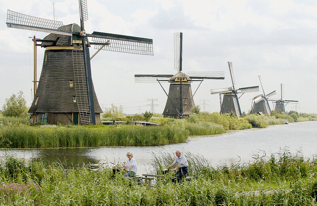 Windmühlen. Kinderdijk. Niederlande