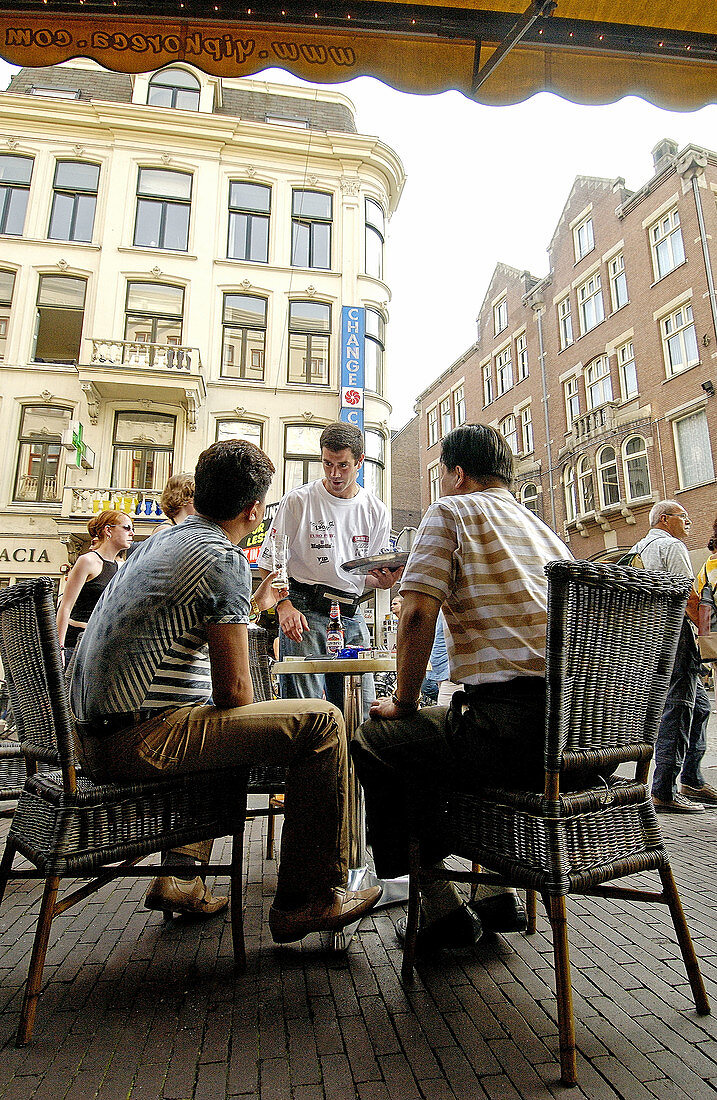 Bars in Damstraat. Amsterdam, Netherlands