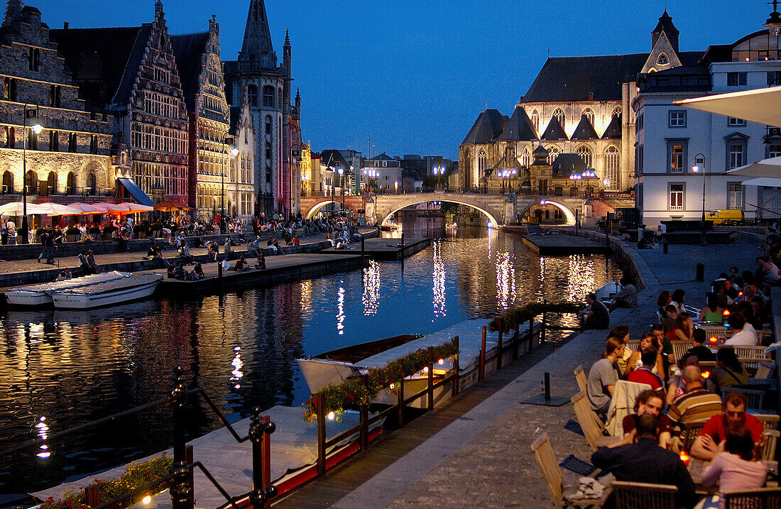 Graslei. Ghent. Flanders, Belgium