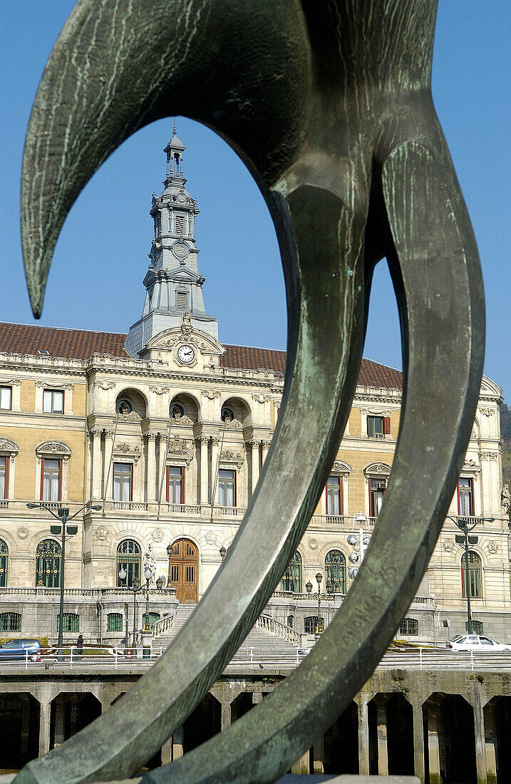 Vicente Vázquez Canónico Skulptur. Rathaus. Bilbao. Bizkaia. Euskadi. Spanien.