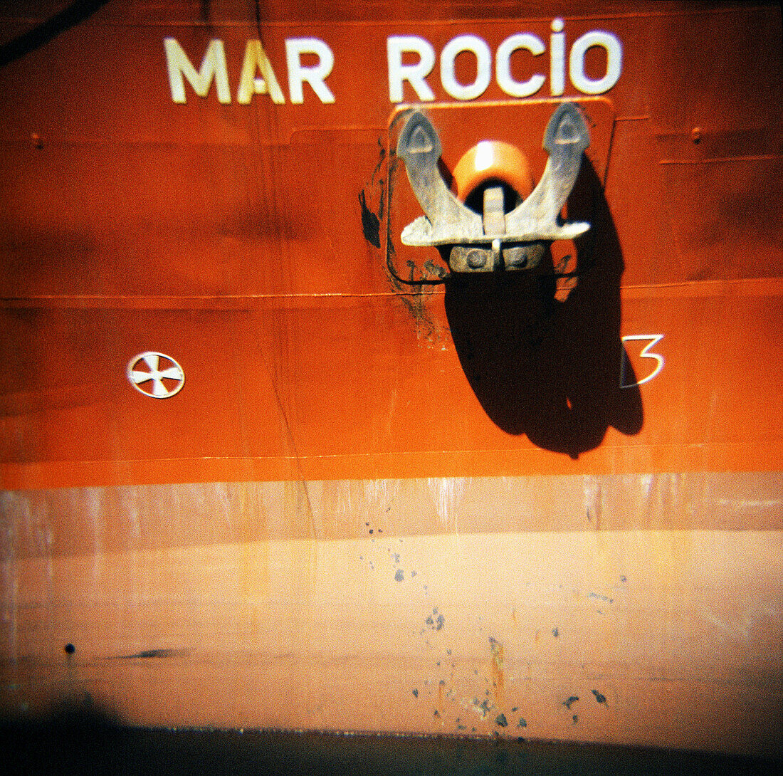  Anchor, Anchors, Color, Colour, Concept, Concepts, Daytime, Exterior, Hull, Hulls, Mar Rocío, Navigation, One, Orange, Outdoor, Outdoors, Outside, Ship, Ships, Special effects, Square, Tanker, Tankers, Vessel, Vessels, B75-362986, agefotostock 