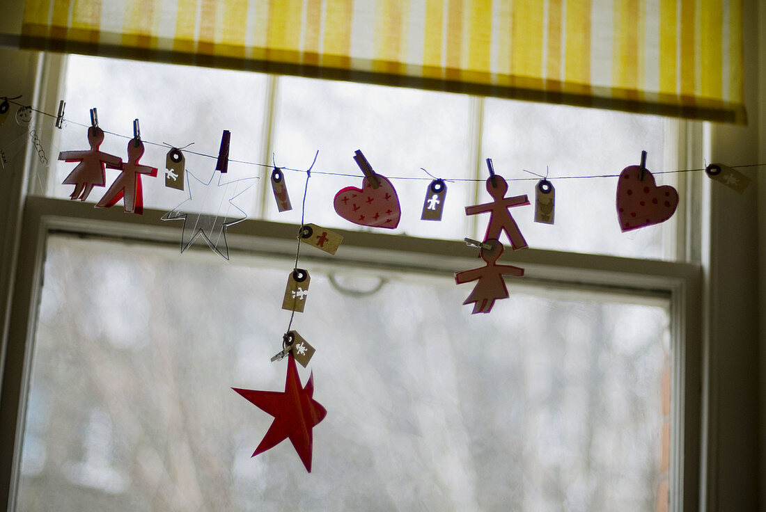 Christmas decoration in young people s flat. London, UK