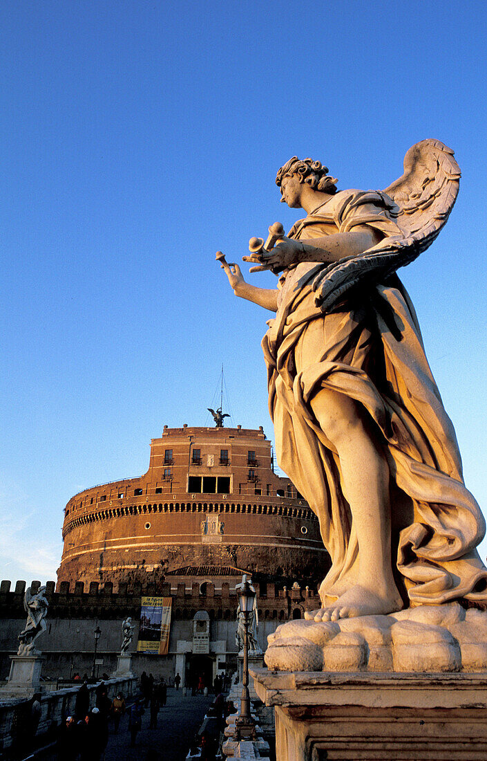 Sant Angelo Castle and Bernini angels. Vatican. Rome. Italy