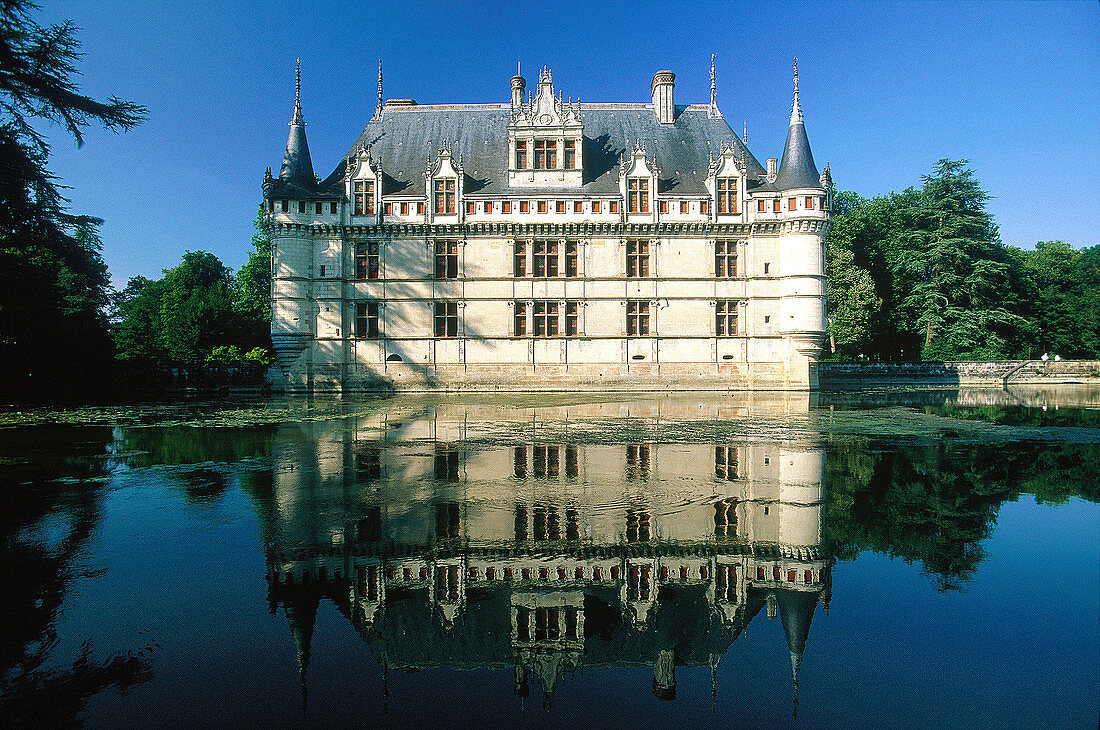 Azay-le-Rideau Castle (1518-29). Loire Valley. France