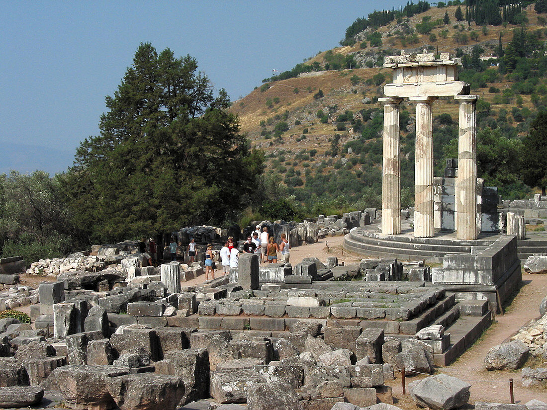 Tholos Temple in Sanctuary of Athena Pronaia. Delphi. Greece.