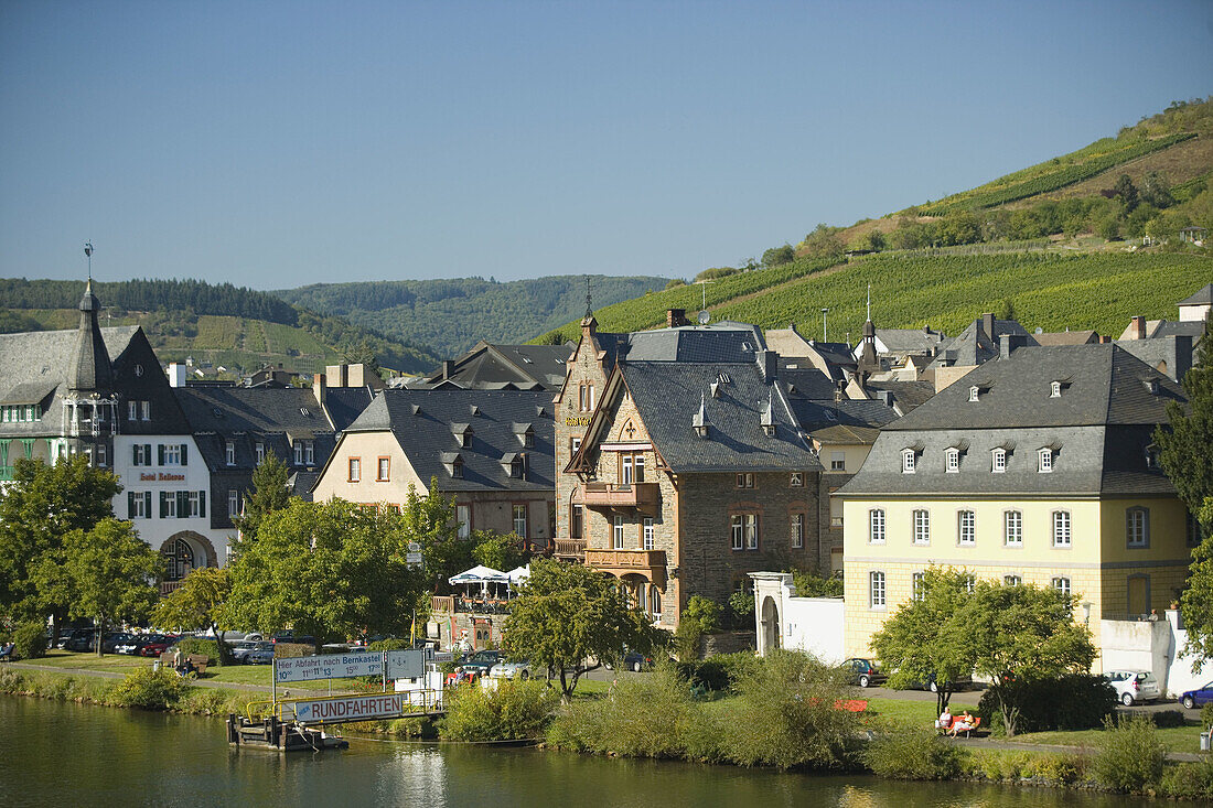 Popular tourist stop on the Mosel River, Traben-Trarbach, Western Germany