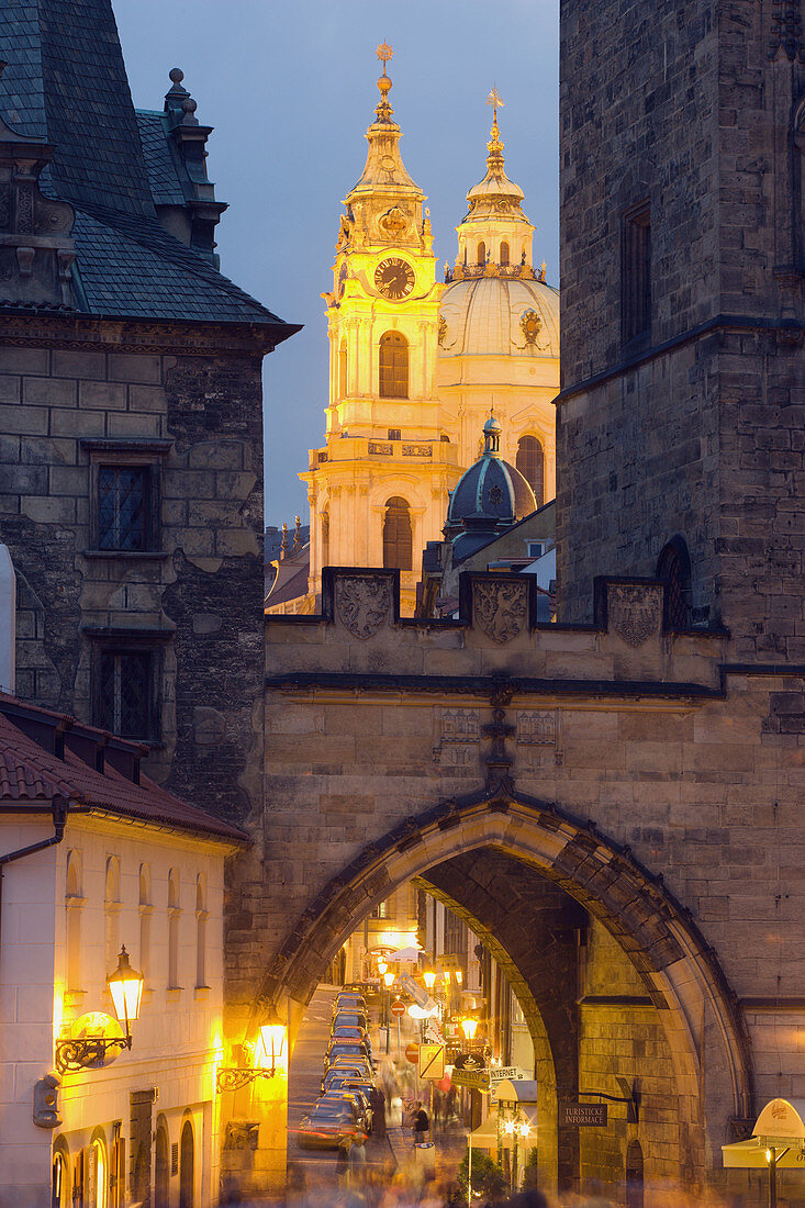 Little Quarter Side view of Charles Bridge, Prague, Czech Republic