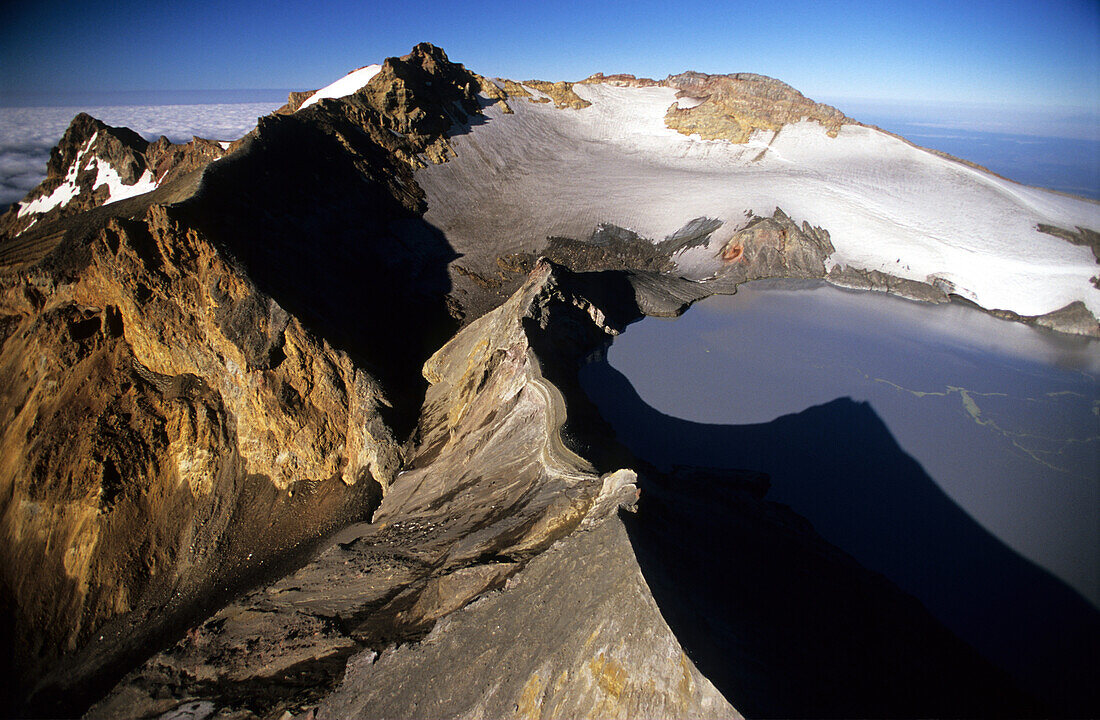 Gipfel des Mt. Ruapehu mit Kratersee, Nordinsel, Neuseeland
