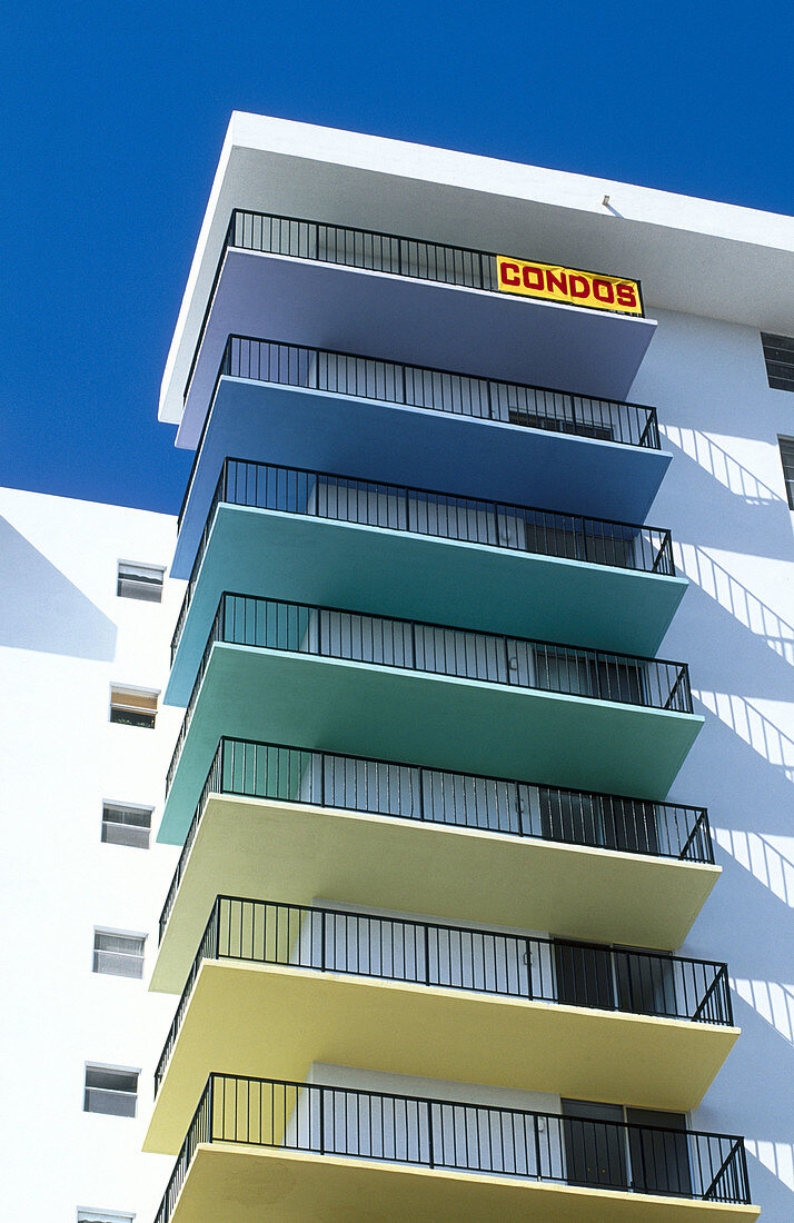 The Art Deco district around Ocean Drive and Washington Ave. Miami Beach. Florida. USA.